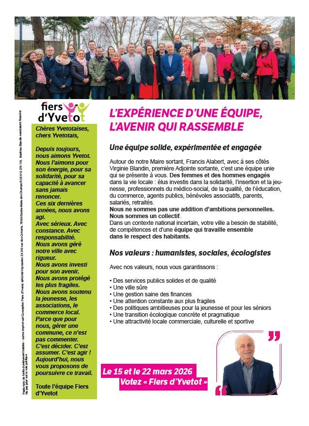 Retrouvez notre profession de foi et notre bulletin de vote !